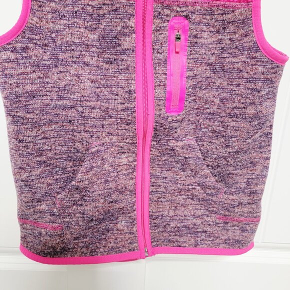 Cat & Jack Girls Size Medium 7-8 Fleece Knit Quilted Puffer Vest Pink - Picture 6 of 9